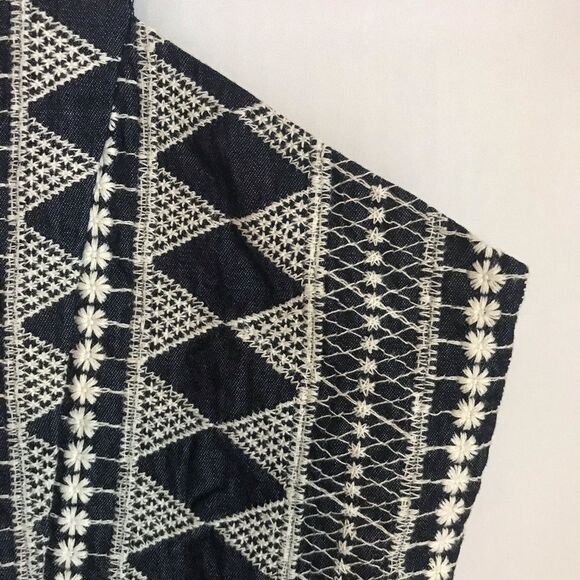 Gianni Bini Geometric Blue & White Romper Women's Size Small One-Piece Cut-out - Picture 5 of 10